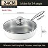 316 Stainless Steel Ceramic Flat-Bottom Non-Stick Wok and Frying Pan for Gas and Induction Cookers