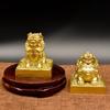 Brass Pixiu Ornament Pair: Handmade Housewarming Decor, Large & Small Copper