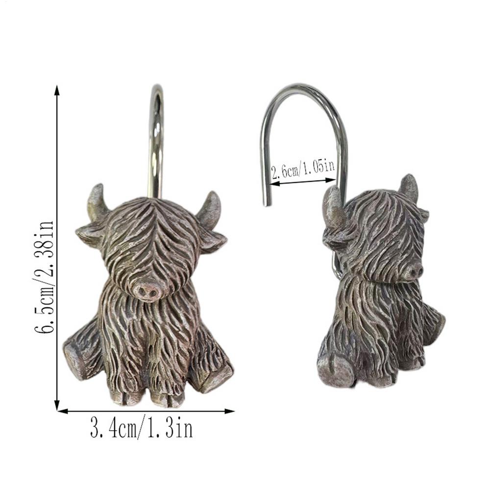 

Крючки для шторки для душа 12 штук Рустикальные Нержавеющие Забавные Крючки для шторки для душа Декор для ванной комнаты Для дома Спальни Туалета Школы Квартиры