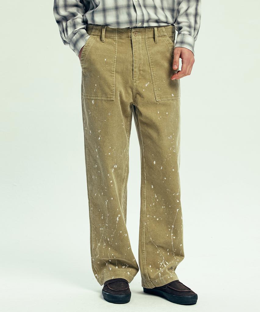 KND Washed & Splatter Paint Corduroy Fatigue Pants Sand Beige