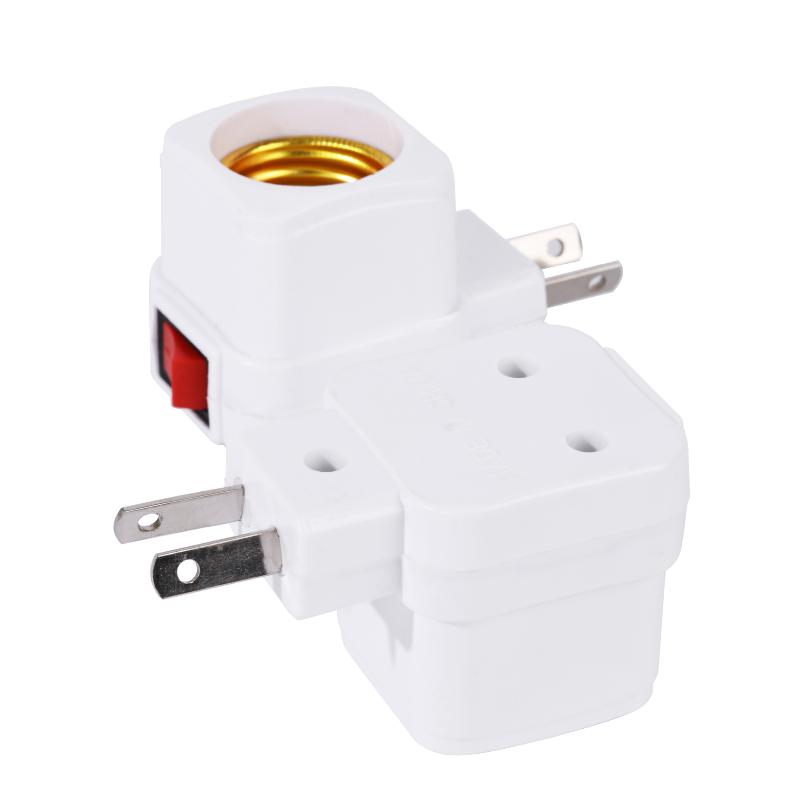 Lamp Socket With Power Outlet Plug In Light Bulb Socket With Switch For Us Eu Plug Home Lighting Accessories