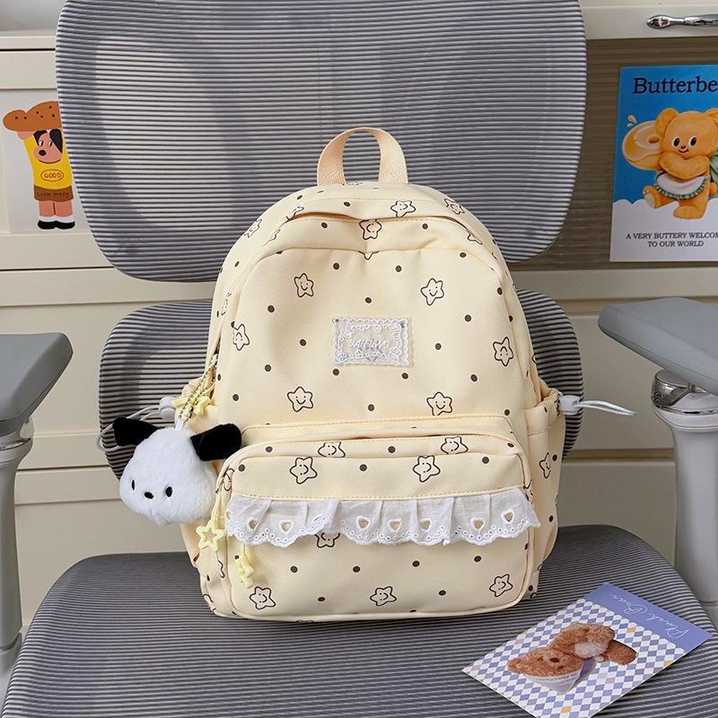 Schoolbag Japanese Lolita Style Lace Bow Lace Backpack Cute Girlfriend Style Shopping Trip Small Backpack