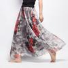 Bohemian Long Skirt Summer Retro Beach Skirt European and American New Style Printed Chiffon Skirt