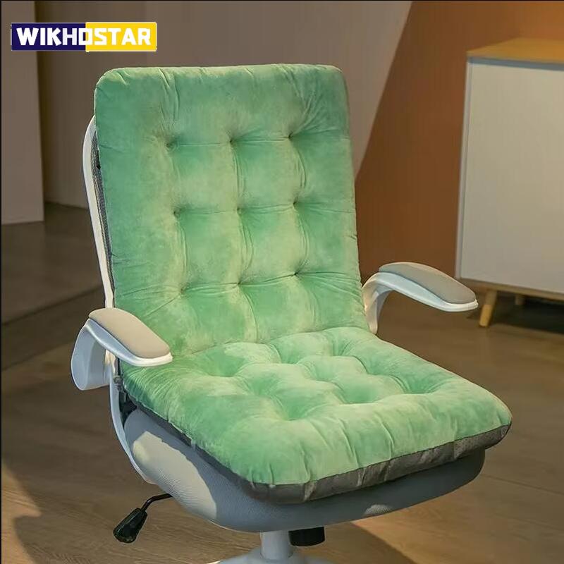 Extend Thickene Backrest Integrated Office Sedentary Chair Cushion Autumn Winter Student Seat Mat Solid Color One-piece Cushion