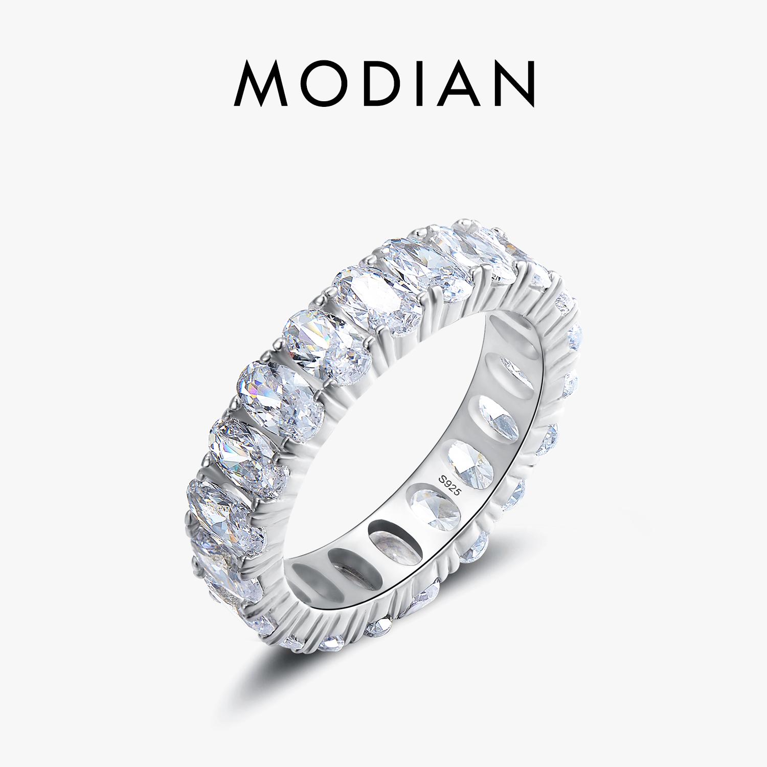 

New 100% 925 Sterling Silver Classic Oval Sparkling Finger Ring For Women Luxury AAAAA CZ Wedding Engagement Fine Jewelry 5