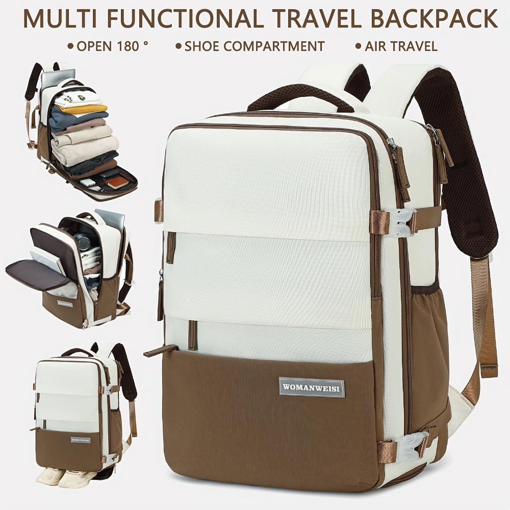 Fluggesellschaftszugelassener Unisex-Reiserucksack mit Schuhfach für 15,6-Zoll-Laptop, Robuster Tagesrucksack für Business School, Wandern und Kurztrips