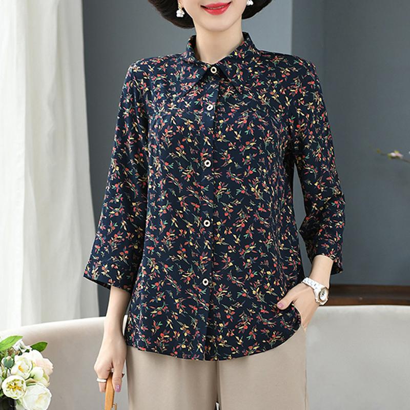 Elegant Women Tops Summer Plus Size Casual Long Sleeve Shirts