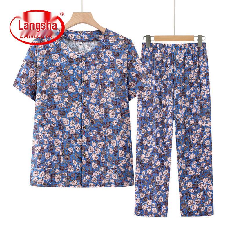 Women s Summer Floral Cotton Blend Loungewear Set 5XL