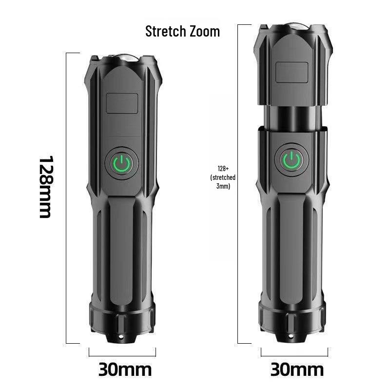 USB Rechargeable Long-Range LED Flashlight for Camping and Home Use