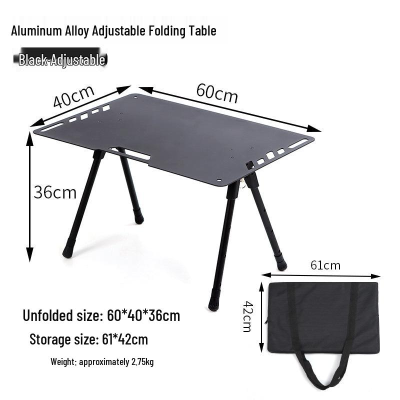 Black Folding Portable Tactical Outdoor Camping Table - Lightweight & Multifunctional for Picnic & More