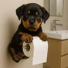 Wall Mount Toilet Paper Holder Easy To Install Dog Shape Design Funny 3D Printed Towel Holder Paper Rack Bathroom Decoration