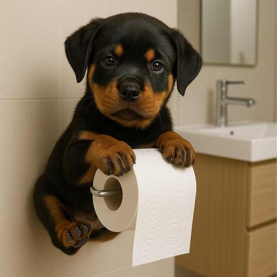 Wall Mount Toilet Paper Holder Easy To Install Dog Shape Design Funny 3D Printed Towel Holder Paper Rack Bathroom Decoration