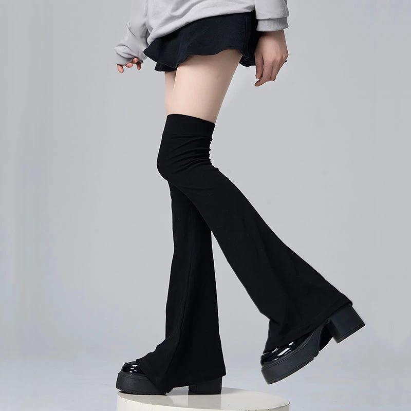 Elasticity Slimming Knee Socks Y2K Leg Stockings Japanese Style Spicy Femboy Over The Knee Horn Shaped Cuffs Sexy Accessories