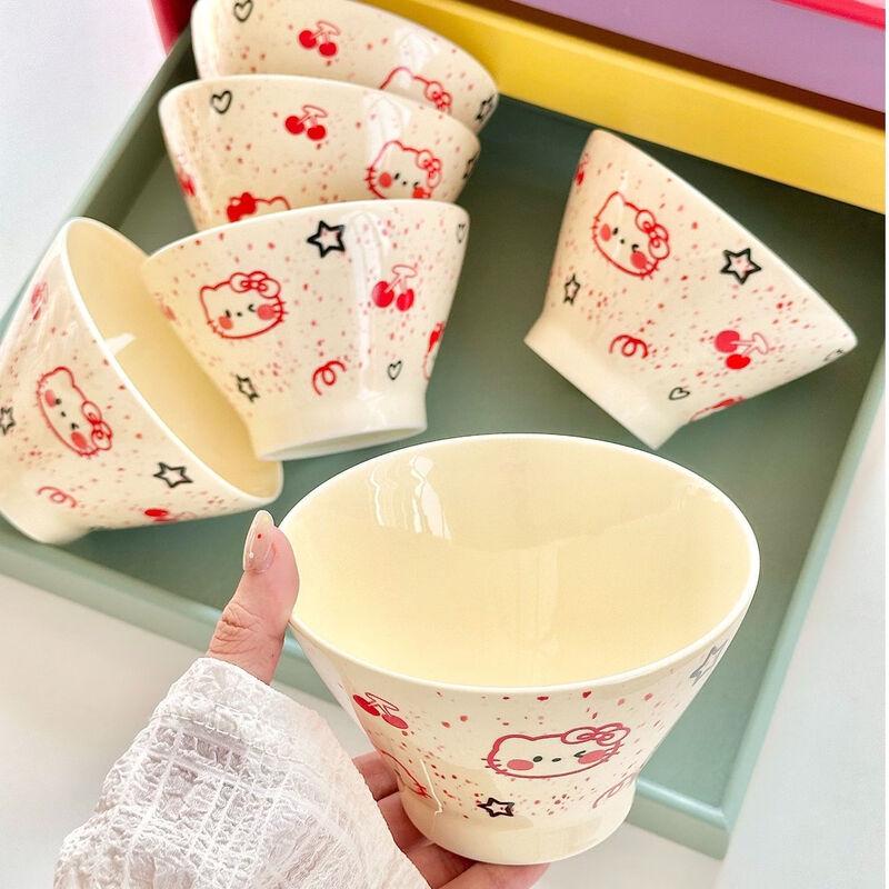 ZISIZ Cherry Cat Underglaze Ceramic Bowls