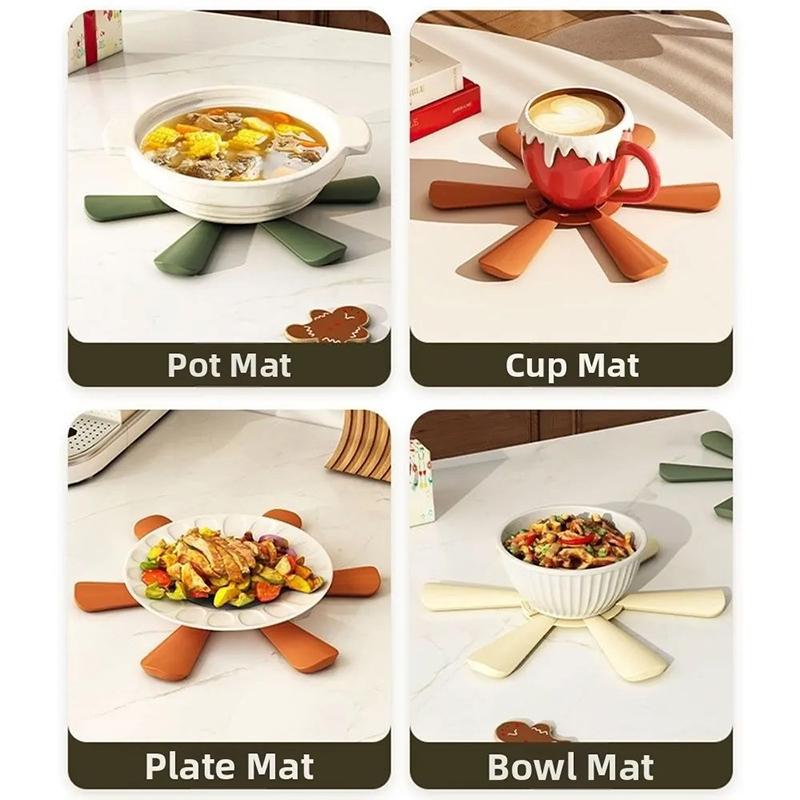 Silicone Tree Trivets Heat Resistant Table Mat Coaster Anti Scald Pot Mat Silicone Creative Home Decoration Festival Gift