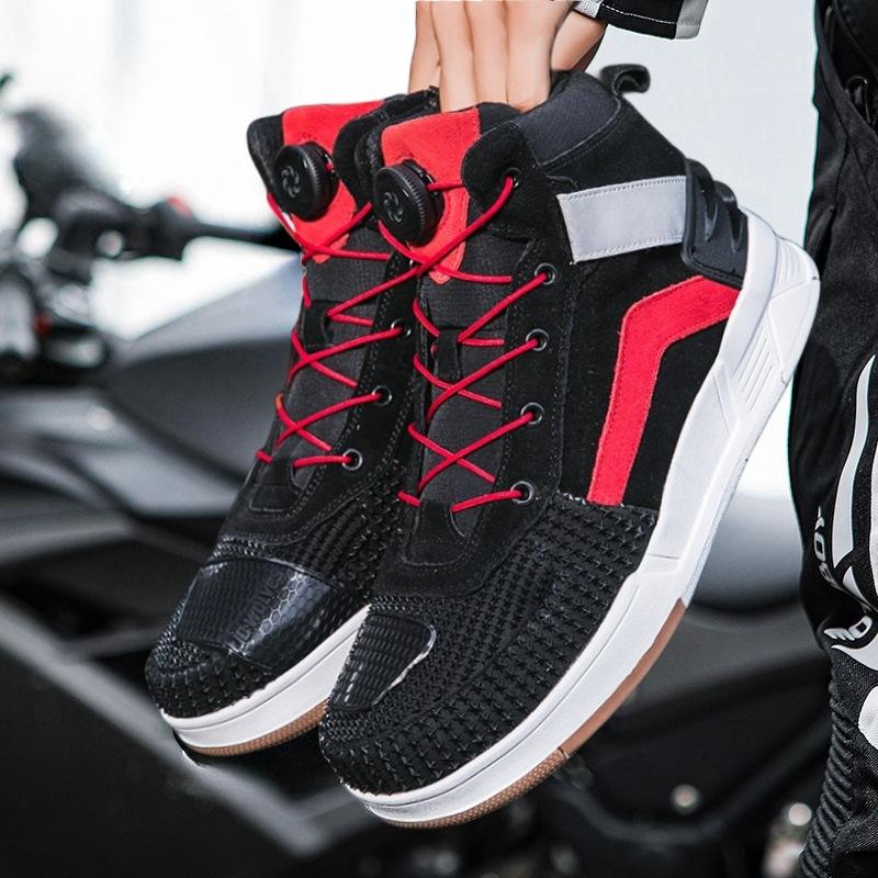 

Мотоциклетная обувь из натуральной кожи, мотоциклетная обувь для верховой езды, мужские всесезонные мотоциклетные ботинки для бездорожья, гоночные ботильоны 47