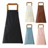 Solid Color Kitchen Apron with Dual Pockets Waterproof Oil-proof Adjustable Breathable Men Women Chef Cooking Baking Bib Apron