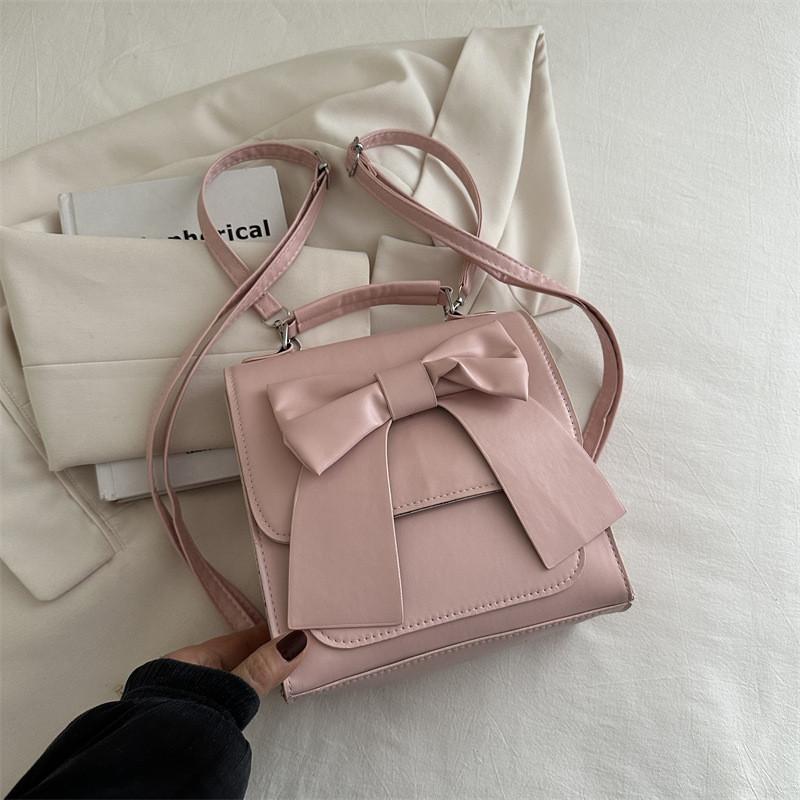Fashionable Butterfly Knot Shoulder Bag Trendy Street Style Pu Material Versatile Backpack
