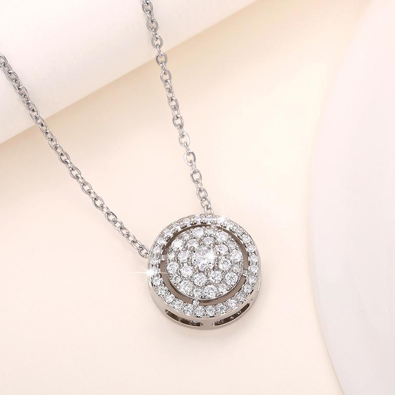Dainty Cubic Zirconia Pendant Necklace Silver Color Chain Crystal Neck Accessory for Women Luxury Fashion Wedding Jewelry