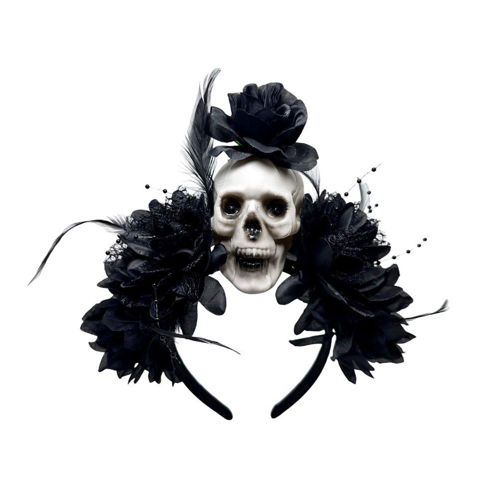 Halloween Decor Skull Head Headband Dark Day of The Dead Headband Halloween Skull Headband  Cosplay