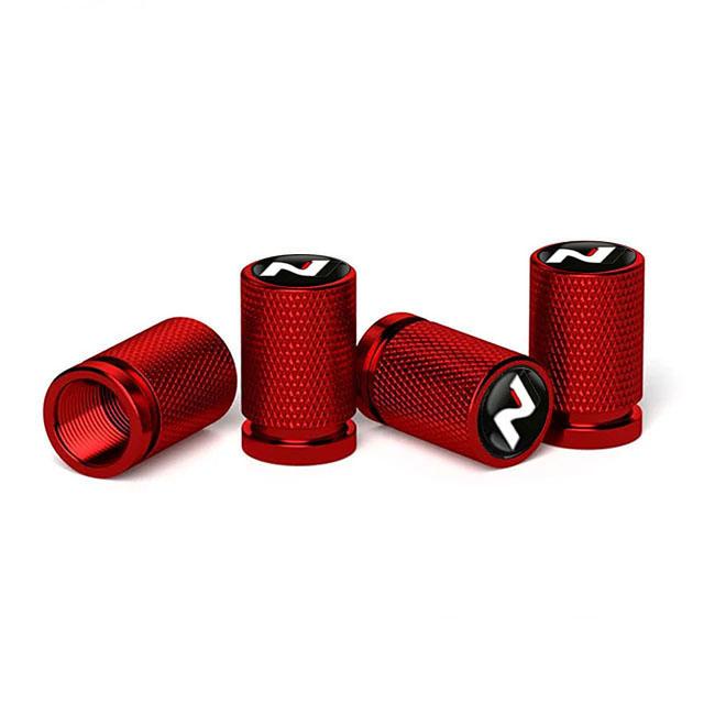 4Pcs Car Wheel Tire Valve Caps Air Stem Covers For Hyundai N Line Sonata Tucson Azera Elantra Veloster Kona Santa Accessories KK5