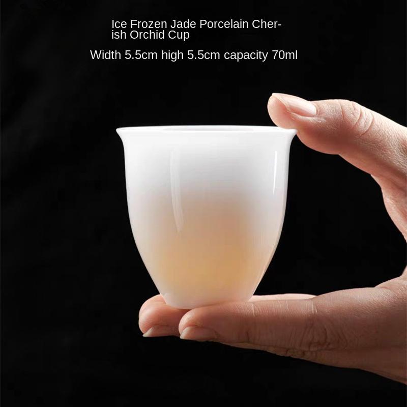 Ice-like Frozen Jade Porcelain Tea Cup White Porcelain Small Teacup Kung Fu Tea Set Ceramic Cup Teacup Tea Bowl