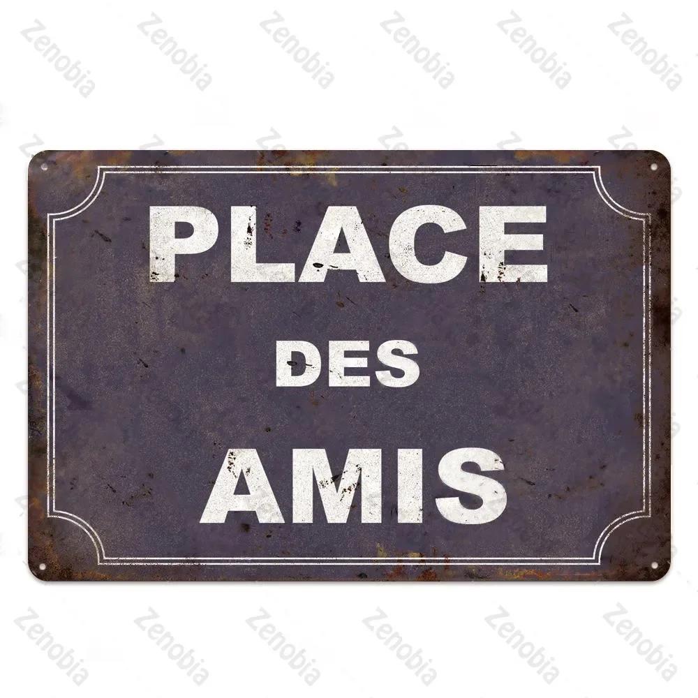 Vintage French Retro Metal Tin Sign Bar Pub Club Wall Decor Iron Painting Decorative Plate