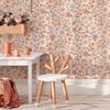 Vintage Pink Floral Wallpaper Peel and Stick Wall Paper Blossom Renter Friendly Self Adhesive Contact Paper for Kid's Bedroom