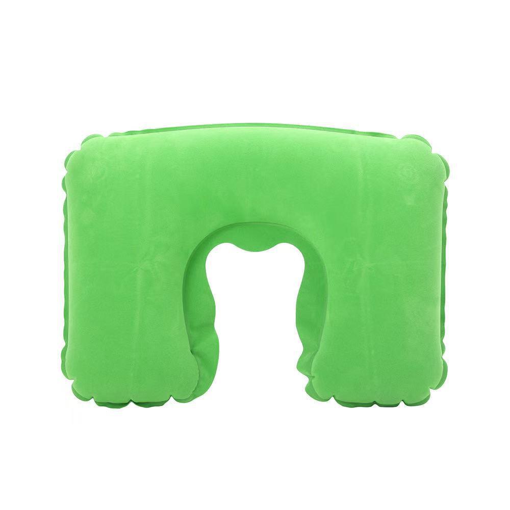Inflatable U-Shaped Neck Pillow for Travel and Camping - Mouth-Blow, Multi-Functional, and Foldable