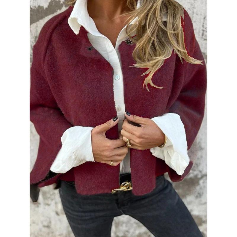 Women Loose Short Long Sleeve Coat Autumn Winter Fashion Outerwear