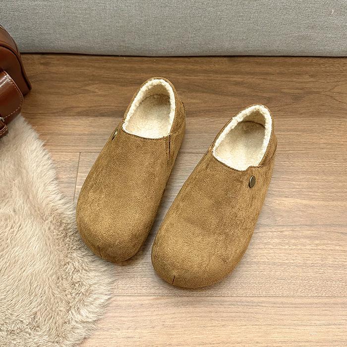Retro Birkenstocks Fashionable Shoes Women's Spring and Autumn 2025 New Matte Big Head Flat Two Wear Casual Lazy Shoes