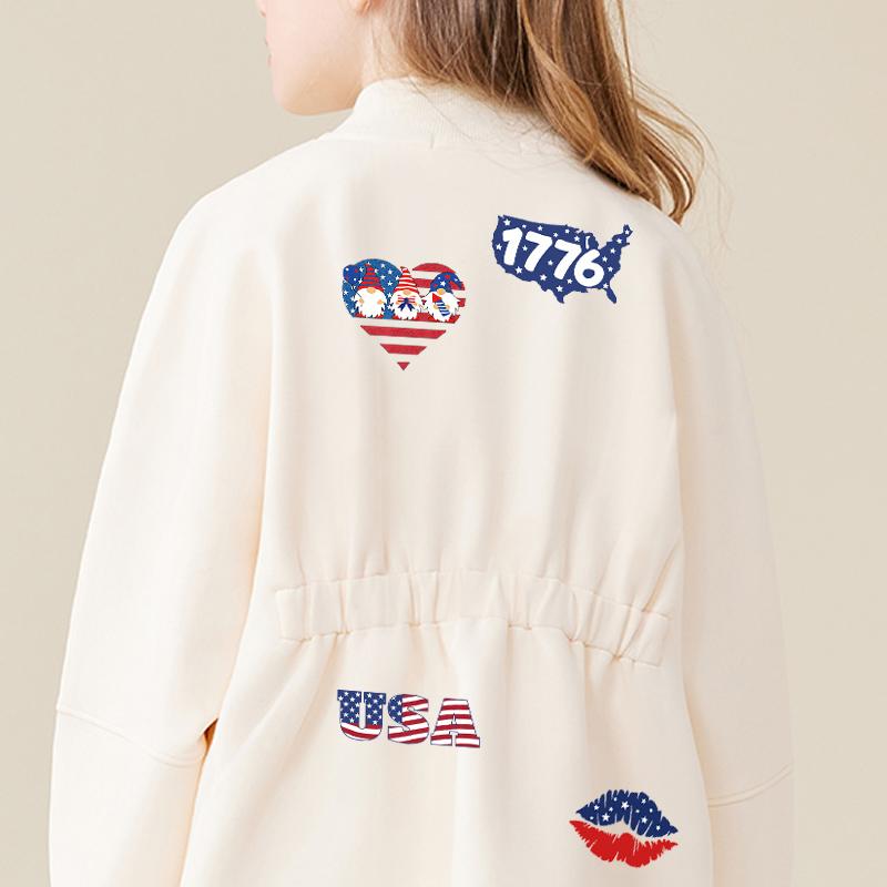 4 luglio Toppe termoadesive Adesivi termici T-shirt Felpe con cappuccio Pressa a caldo Applique Fai da te Parches Ropa Adesivi per abbigliamento Trasferimento termico