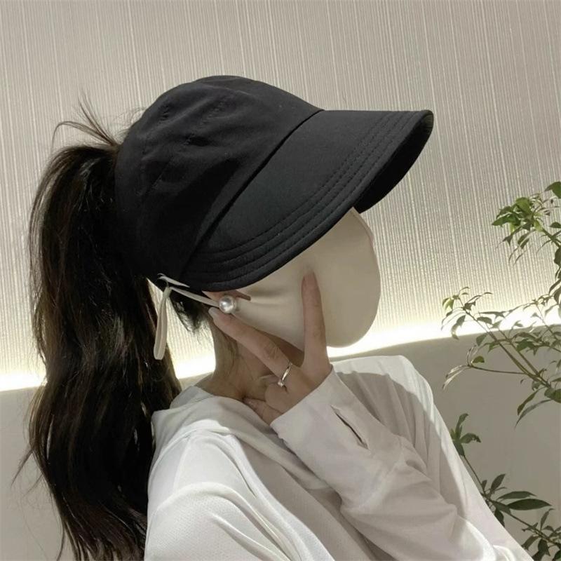 Sun Protection Hat With Ponytail Opening Duck Tongue Sun Hats Foldable Fisherman Hats
