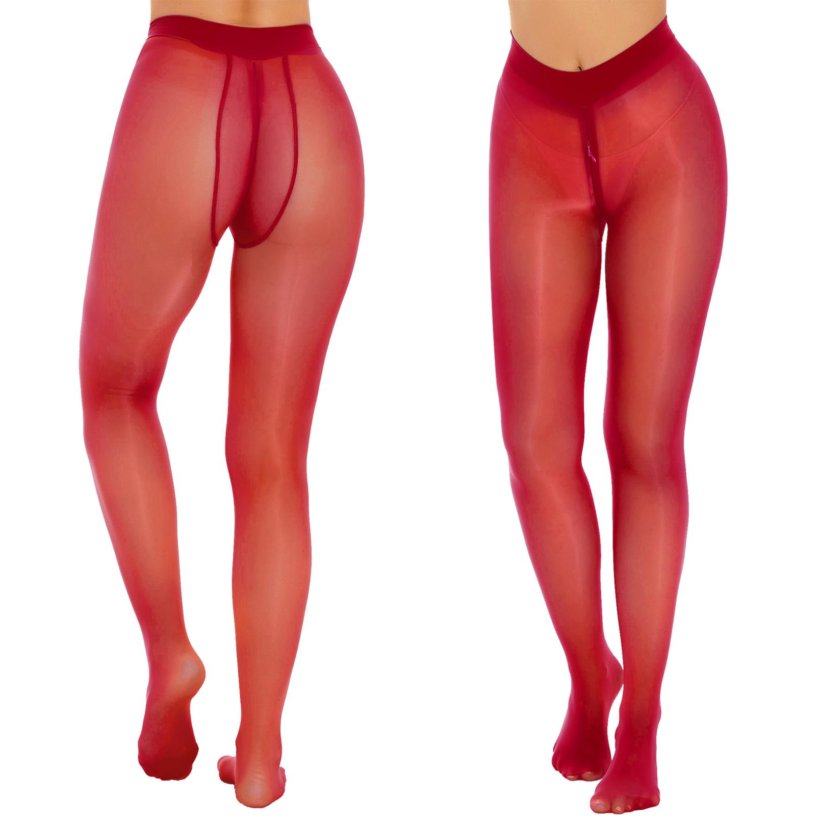 

Жіночі безшовні колготки, глянцеві панчохи, ультрапрозорі легінси для панчох червоний