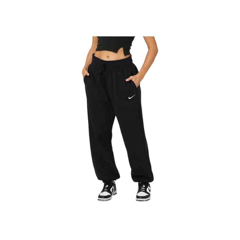 Nike Womens Phoenix Fleece High-Waisted Oversized Sweatpants Black/Sail Women Streetwear DQ5887-010