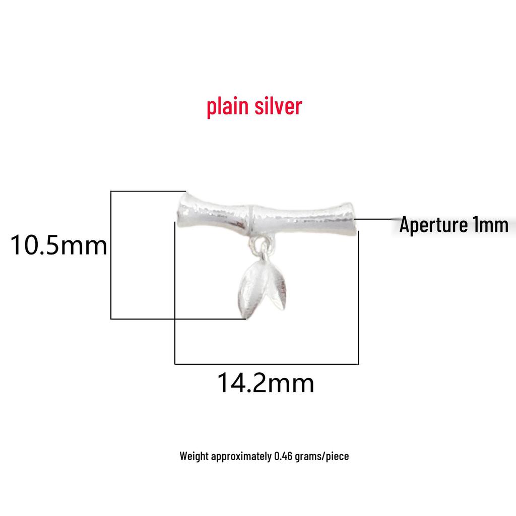 Sterling Silver 3D Bamboo Joint & Leaf Beading Accessories for DIY Bracelets and Necklaces