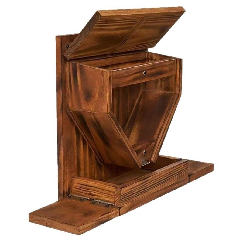 

Natural Wood Squirrels Feeders Outdoor Garden Hanging Easyly Installation Waterproofed Large Storage Capacity 1