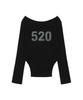 FANCY CLUB 520 Boat Neck Sheer Long Sleeve (Black) F26Qb047