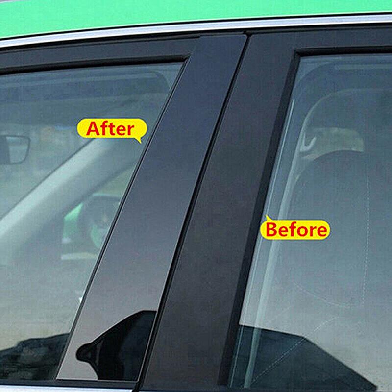 6Pcs Car Door Window Pillar Posts Trim Cover Sticker Glossy Black Exterior Parts for Kia Carens/Rondo 2013-