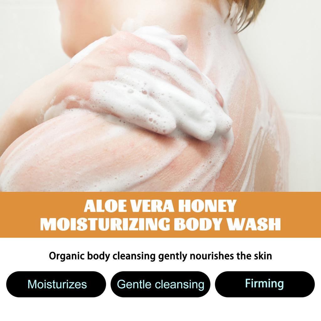 Gel douche au miel pour un nettoyage en profondeur, une exfoliation, une hydratation et un blanchiment de la peau avec un effet raffermissant
