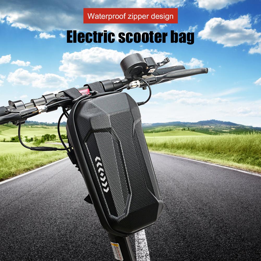 Universal Electric Scooter Handlebar Bag 3L Large Capacity EVA Hard Shell Front Waterproof Front Hanging Bag for Kugoo M4