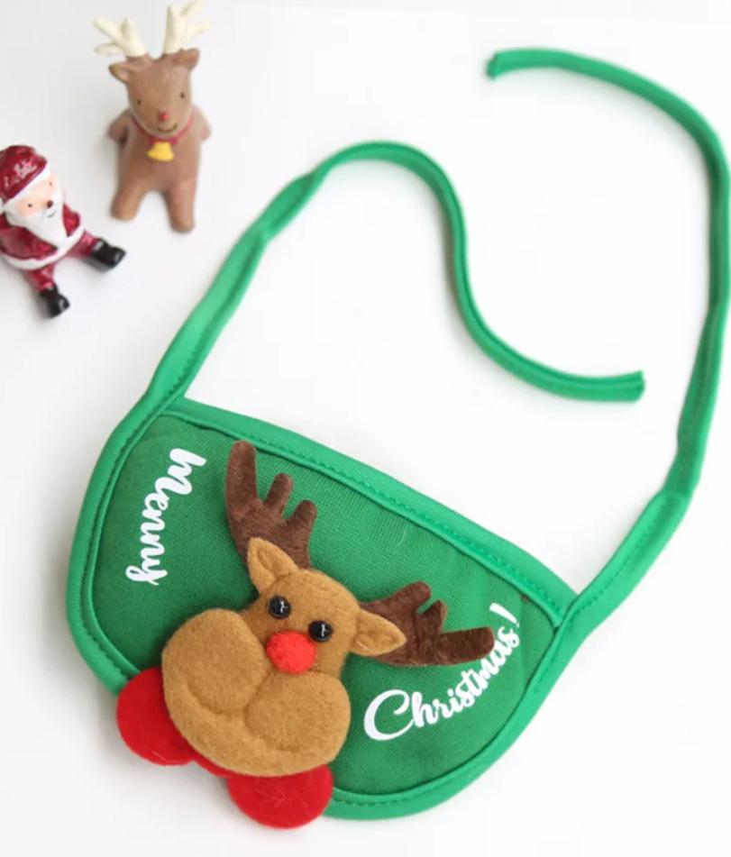 Christmas Pet Hat Cute Antlers Saliva Towel for Dog Cat Dress Up Supplies Scarf Autumn and Winter Clothes Pet Accessory