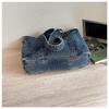 Women's Large Canvas Denim Tote - Lightweight and Versatile Shopping or Student Bag