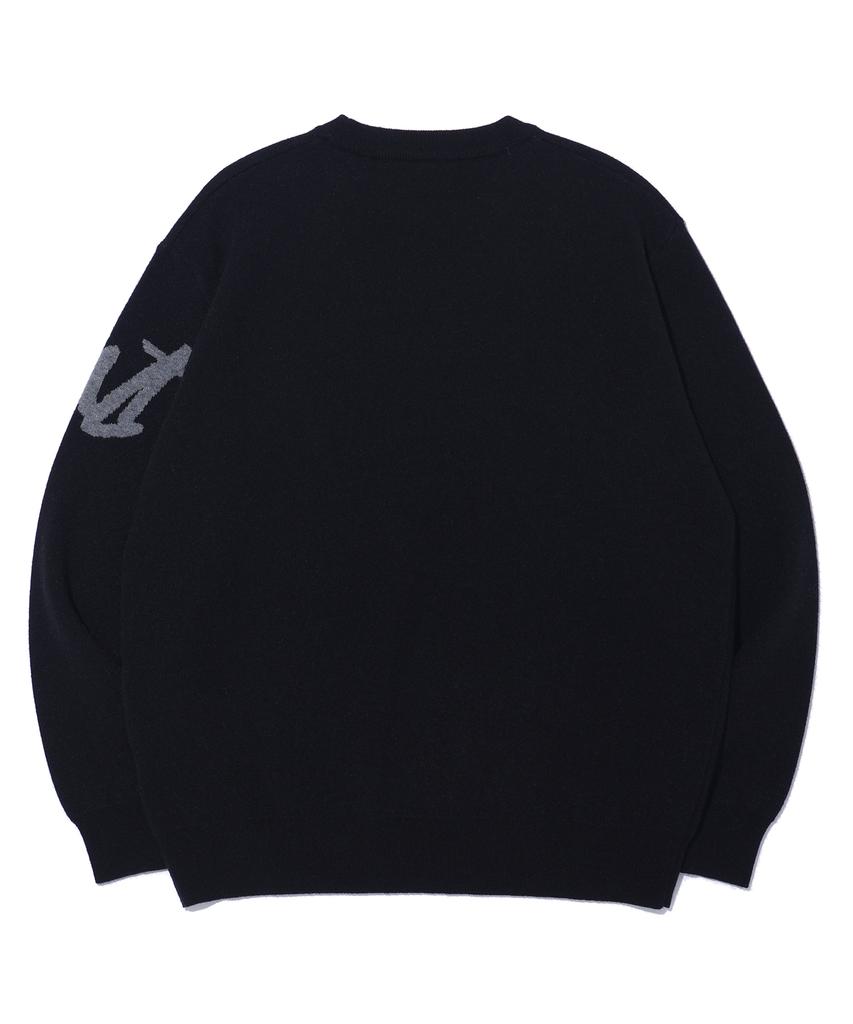Sigeunipikeonteu Signature Lettering Jacquard Knit Lq1Su052_Black