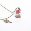 The Little Prince Rose Glass Bottle Necklace With Alloy Pendant And Leather Chain For Women