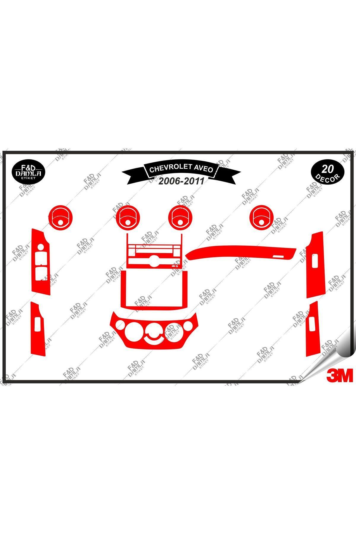 

Chavrolet Aveo 2006-2011 Torpido Konsol Trim Göğüs Maun Kaplama Set 20 Parça Kırmızı