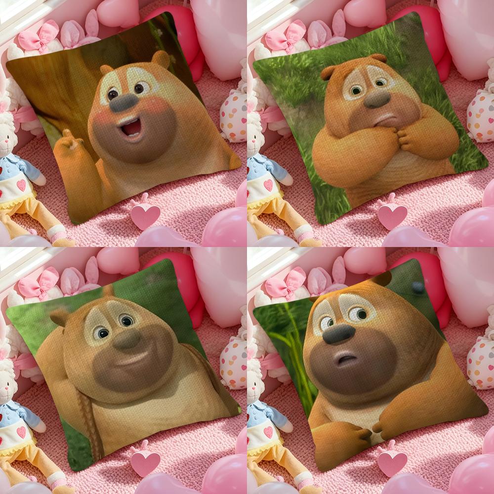 Cartoon BBoonie Bears Cute Pillow Case Pattern Printed Pillowcase for Living Room Sofa Cushion Cover Bedroom Decor