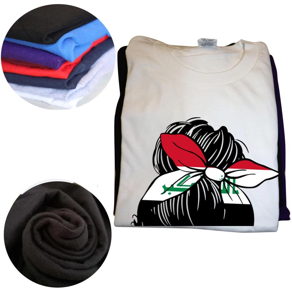 Lustige Irakische Irak Mädchen Frau Flagge T-Shirts Sommer Tee Tops Rundhals Kurzarm Mode T-Shirt Kleidung Lässig Basic T-Shirts