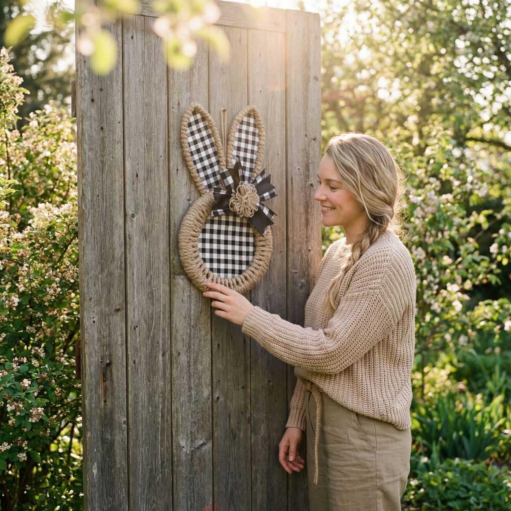Easter Wreath Festive Door Hanging Ornament For Easter Holiday Door Decor