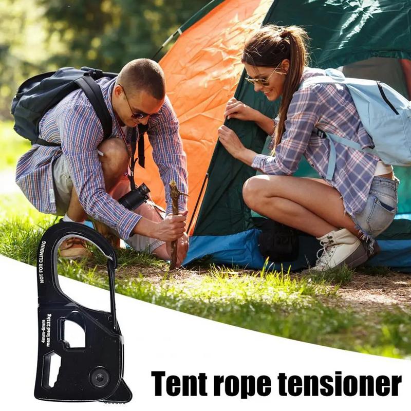 Tent Rope Tensioner Aluminum Alloy Rustproof Strong Load-bearing Lightweight Portable Tent Cord Adjuster Tent Accessories